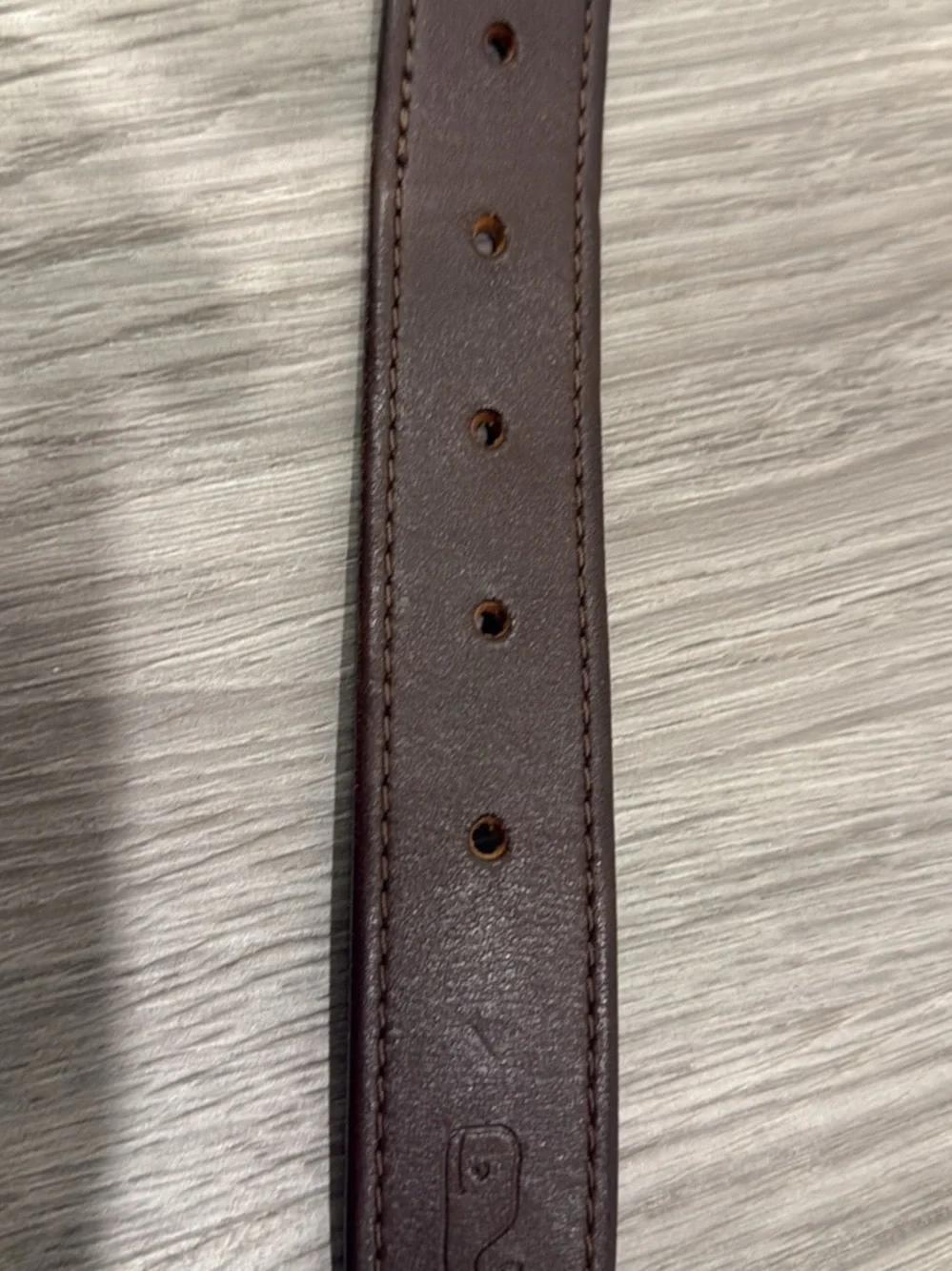 Vineyard Vines Navy Woven Belt with Brown Leather & Gold Buckle